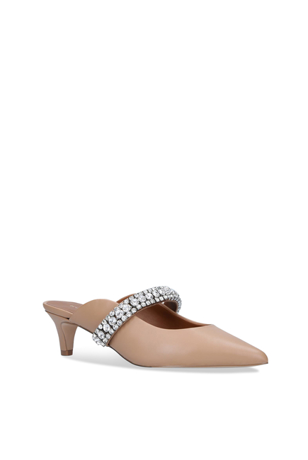 Duchess Crystal Leather Mules